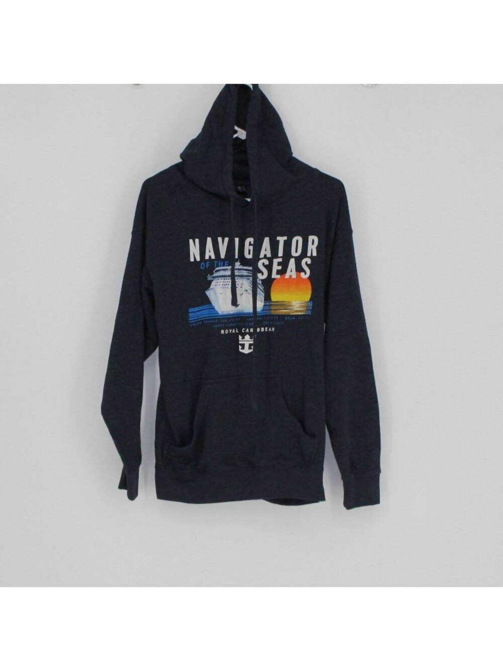 Royal Caribbean Blue Hoodie Women Size Medium Cotton Blend
